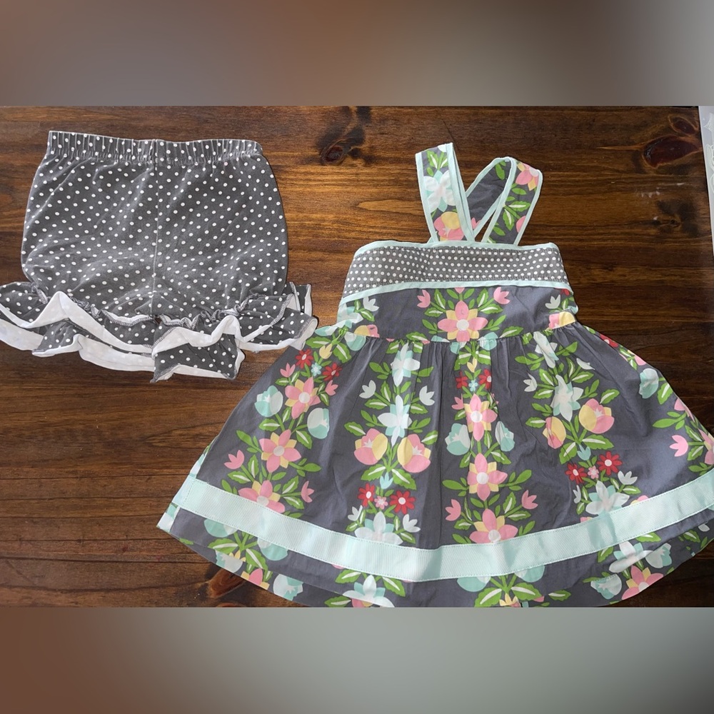 Matilda Jane Size 2 Top and 18m Adorable Essentials Shorties, girls boutique set